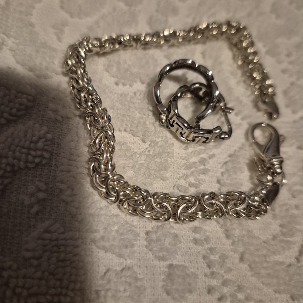 STERLING SILVER .925 Bracelet Earring Set